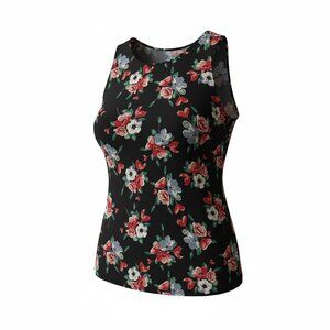 Lila Rose Navy Floral Sleeveless Blouse XL Cottagecore Girly